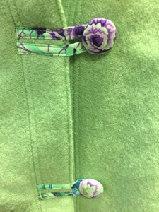 OOAK Upcycled Ladies Coat Apple Green 100% NZ Wool Lined 100%