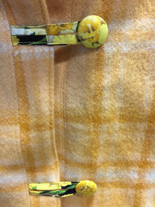 OOAK Upcycled Ladies Coat Lemon Check 100% NZ Wool Lined 100%