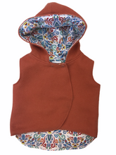 Load image into Gallery viewer, Blush 100% Wool Reversible Hooded Vest Lined in Multi Squiggle
