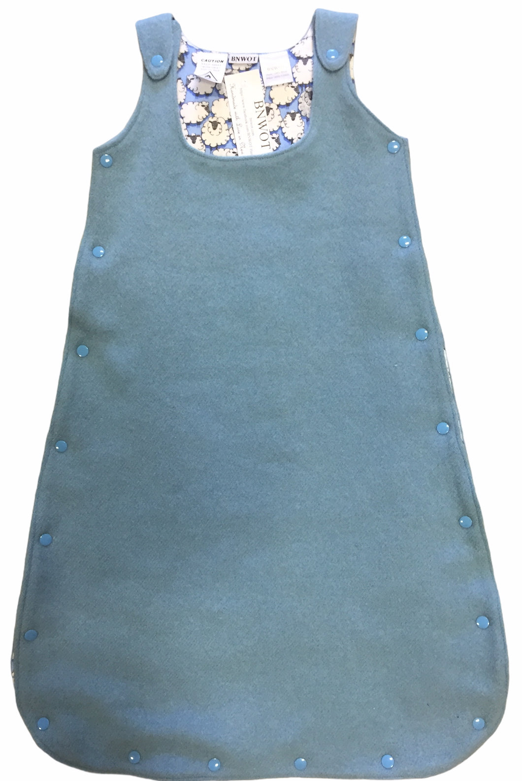 Upcycled Wool Sleeping Bags lined in 100% Cotton Blue Sheep Flannel