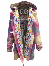 Load image into Gallery viewer, OOAK Upcycled Ladies Coat Pink Check 100% NZ Wool Lined 100% Cotton  - Size 16
