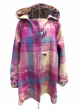 Load image into Gallery viewer, OOAK Upcycled Ladies Coat Pink Check 100% NZ Wool Lined 100% Cotton  - Size 16
