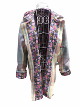 Load image into Gallery viewer, OOAK Upcycled Ladies Coat Pink &amp; Blue Check 100% NZ Wool Lined 100% Cotton
