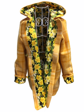 Load image into Gallery viewer, OOAK Upcycled Ladies Coat Lemon Check 100% NZ Wool Lined 100%
