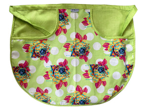 Peg Apron Bright Tula Pink Lime Painted Roses & Lime Green