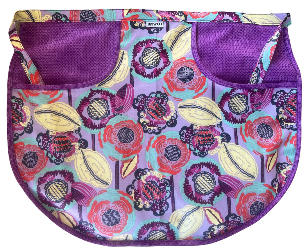 Peg Apron Purple & Purple Retro Floral