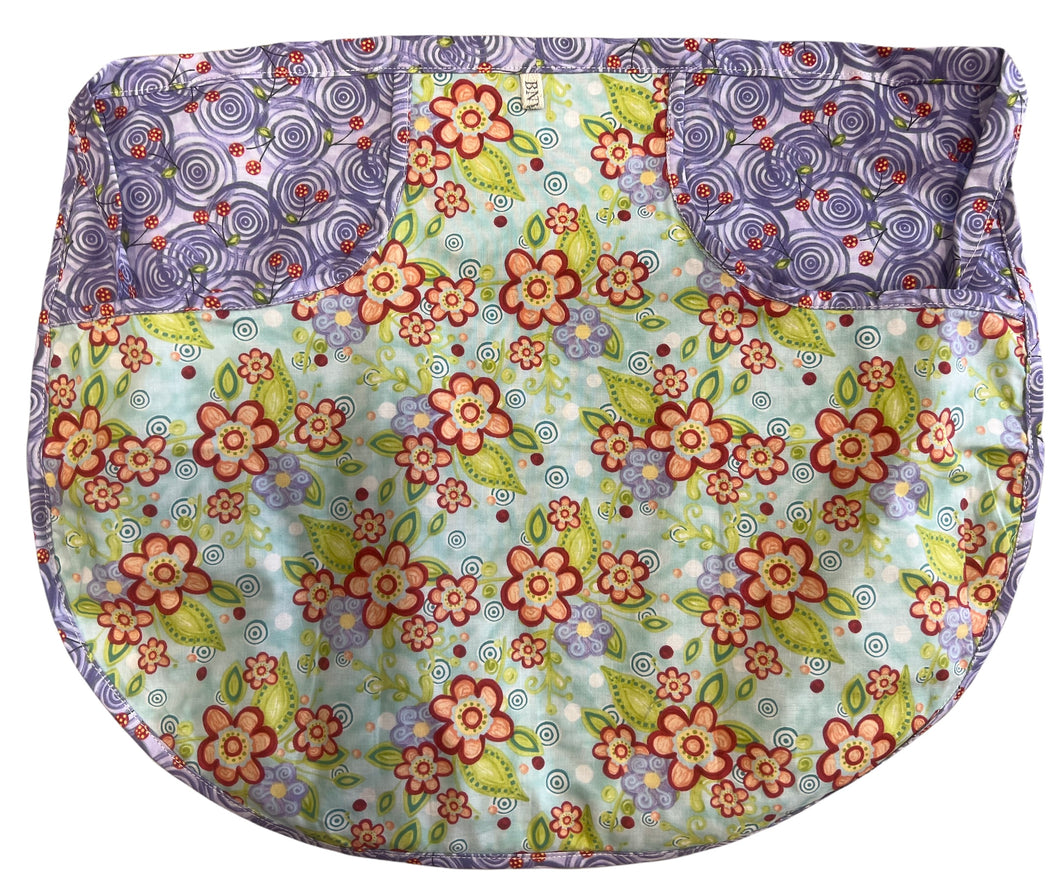 Peg Apron Purple Swirl & Turquoise Floral