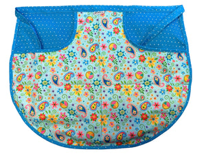 Peg Apron Turquoise Paisley & Blue