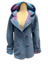 Load image into Gallery viewer, OOAK Upcycled Ladies Blue &amp; Fawn 100% NZ Wool Lined 100% Cotton
