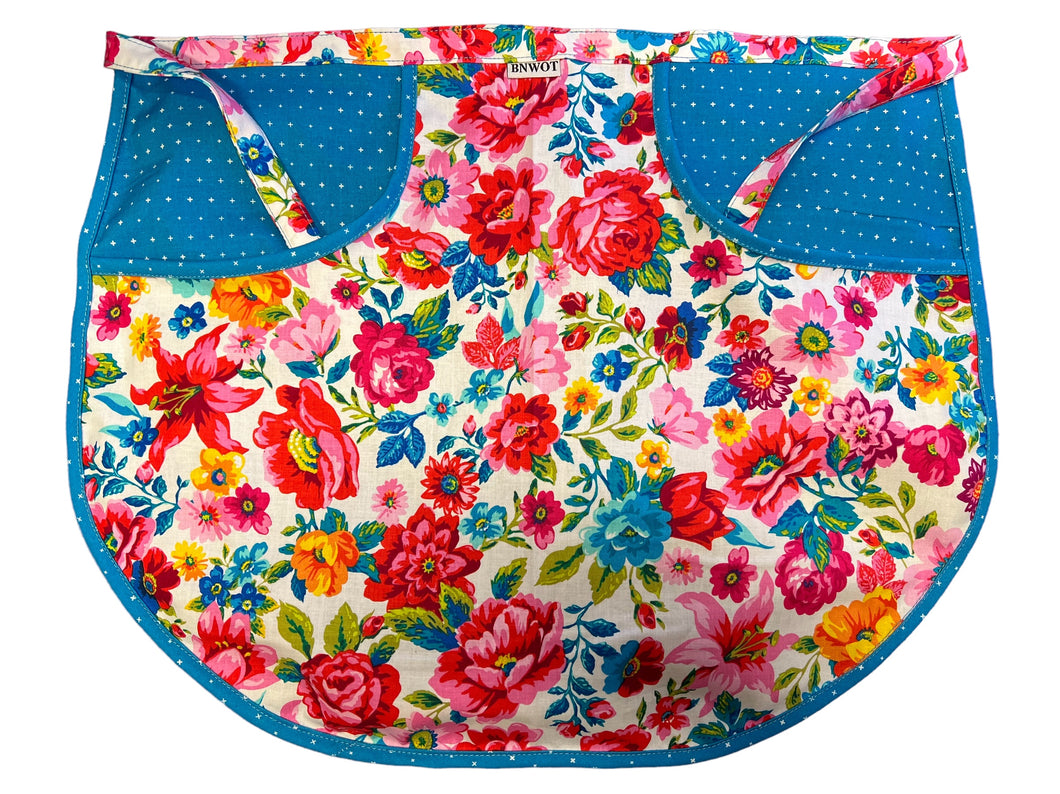 Peg Apron Bright Floral & Blue