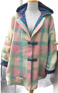 OOAK Upcycled Ladies Coat 100% NZ Wool Lined 100% Cotton - Size 14