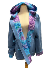 Load image into Gallery viewer, OOAK Upcycled Ladies Blue &amp; Fawn 100% NZ Wool Lined 100% Cotton
