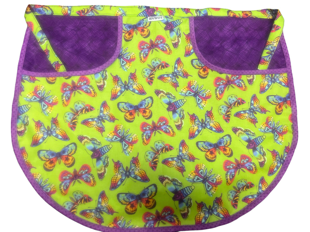 Peg Apron Tula Pink Advocado Butterfly Kisses & Purple