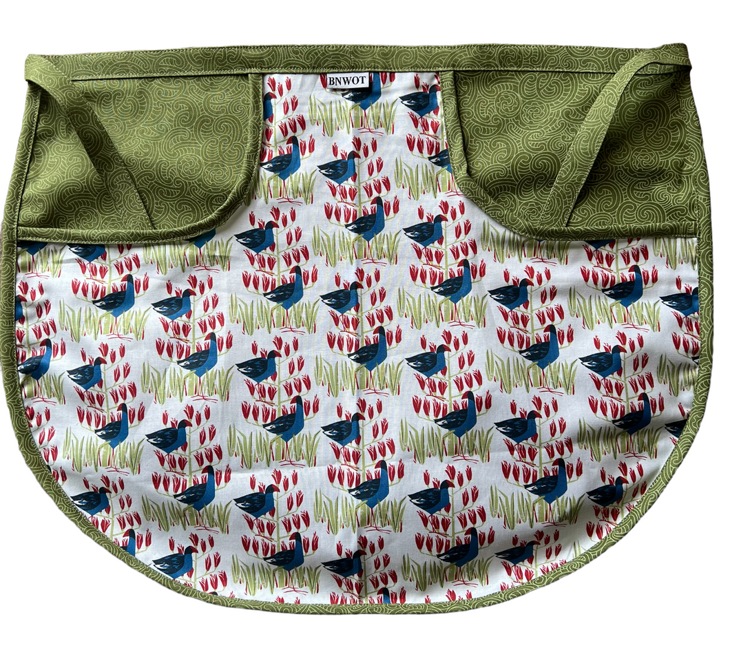 Peg Apron Pukeko Patch & Green Ponga Koru