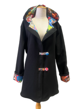 Load image into Gallery viewer, OOAK Ladies New 100% Wool Black Coat Lined 100% Cotton - MADE TO ORDER
