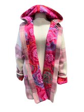 Load image into Gallery viewer, OOAK Ladies Upcycled 100% Pink &amp; Grey Plaid Coat Lined 100% Cotton - MADE TO ORDER
