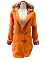 Load image into Gallery viewer, OOAK Upcycled Ladies Orange 100% NZ Wool Lined 100% Cotton
