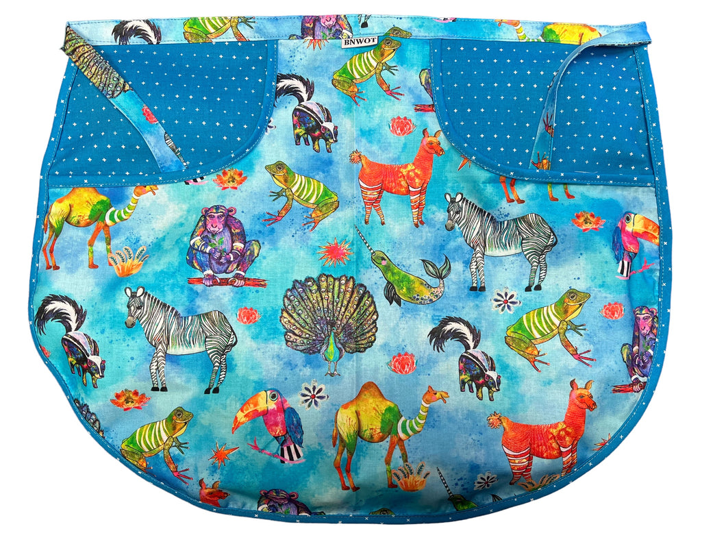 Peg Apron Funky Animals & Blue