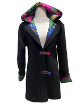 Load image into Gallery viewer, OOAK Ladies New 100% Wool Black Coat Lined 100% Cotton - MADE TO ORDER
