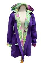 Load image into Gallery viewer, OOAK Ladies Upcycled 100% Wool Purple Coat Lined 100% Cotton - MADE TO ORDER
