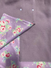 Load image into Gallery viewer, Lilac 100% Wool Reversible Hooded Long Fronted Vest Lined in Lilac Floral - Age 10
