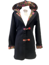 Load image into Gallery viewer, OOAK Upcycled Ladies Black New Wool Lined 100% Cotton Order
