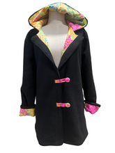 Load image into Gallery viewer, OOAK Ladies New 100% Wool Black Coat Lined 100% Cotton - MADE TO ORDER
