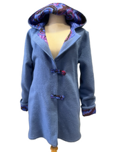 Load image into Gallery viewer, OOAK Upcycled Ladies Blue Coat 100% NZ Wool Lined 100% Cotton - MADE TO ORDER - Choose Lining
