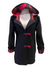 Load image into Gallery viewer, OOAK Ladies New 100% Wool Black Coat Lined 100% Cotton - MADE TO ORDER
