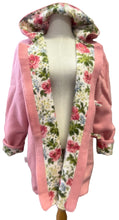 Load image into Gallery viewer, OOAK Upcycled Ladies Pale Pink 100% NZ Wool Lined Cream Floral 100% Cotton Made to Order
