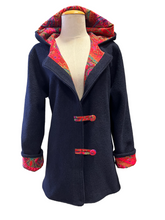 Load image into Gallery viewer, OOAK Ladies New 100% Wool Navy Blue Coat Lined 100% Cotton - MADE TO ORDER
