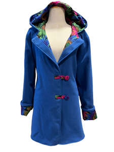 OOAK Ladies New 100% Wool Blue Coat Lined 100% Cotton - MADE TO ORDER