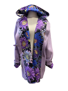 OOAK Ladies Upcycled 100% Wool Lavender Coat Lined 100% Cotton - MADE TO ORDER