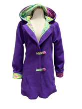 Load image into Gallery viewer, OOAK Ladies Upcycled 100% Wool Purple Coat Lined 100% Cotton - MADE TO ORDER
